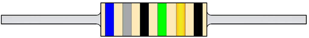 抵抗器のカラー コード: 6 バンド抵抗器