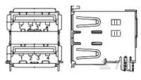 USB Conn.A series,Stacked ,Offset,Reel-1775462-1