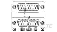 D-Sub Plug over Plug, R/A, 25-25-2-1734279-5