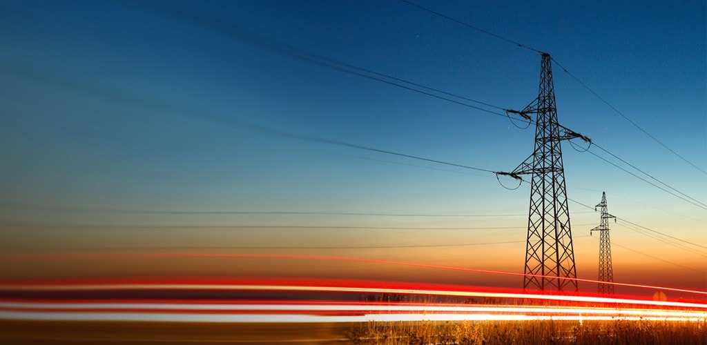 Réseau électrique aérien haute tension