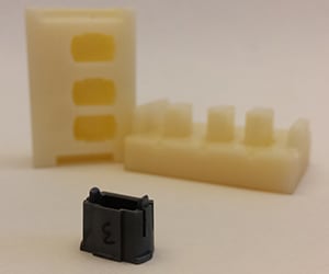 3D-printed components.