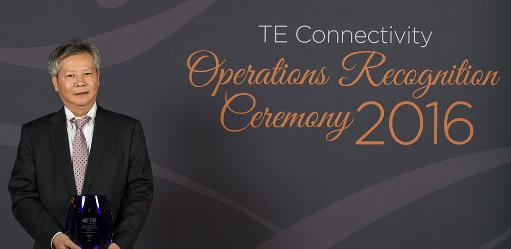 TE's Gerry Shi, a 2016 recipient of the TE Connectivity Lifetime Achievement Award.