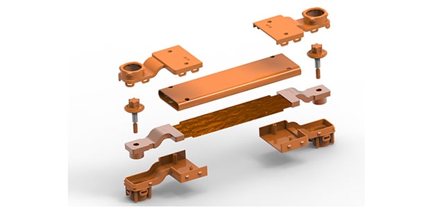 Figure 5 : vue éclatée de la connexion de terminaison à boulon BCON+