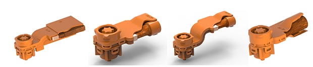 Figure 7 : différentes géométries et différentes connexions de conducteurs avec le système de connexion BCON+