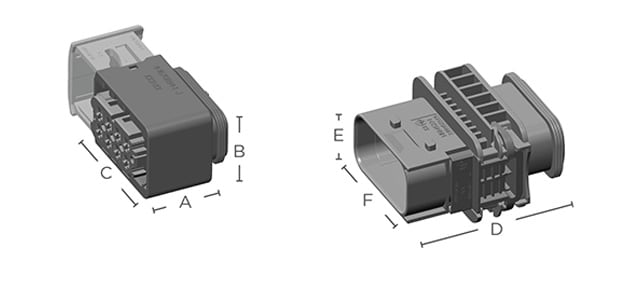Heavy Duty Sealed Connector Series dimensions