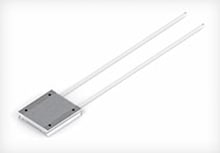 Aluminum-housed power resistor on a white background