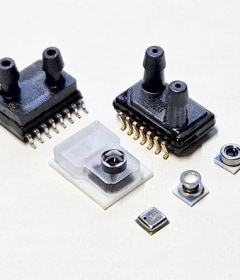 Foto de sensores de pressão que podem ser montados em placas de circuito impresso