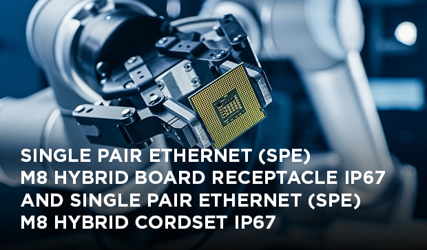  M8 hybrid board receptacle IP67 